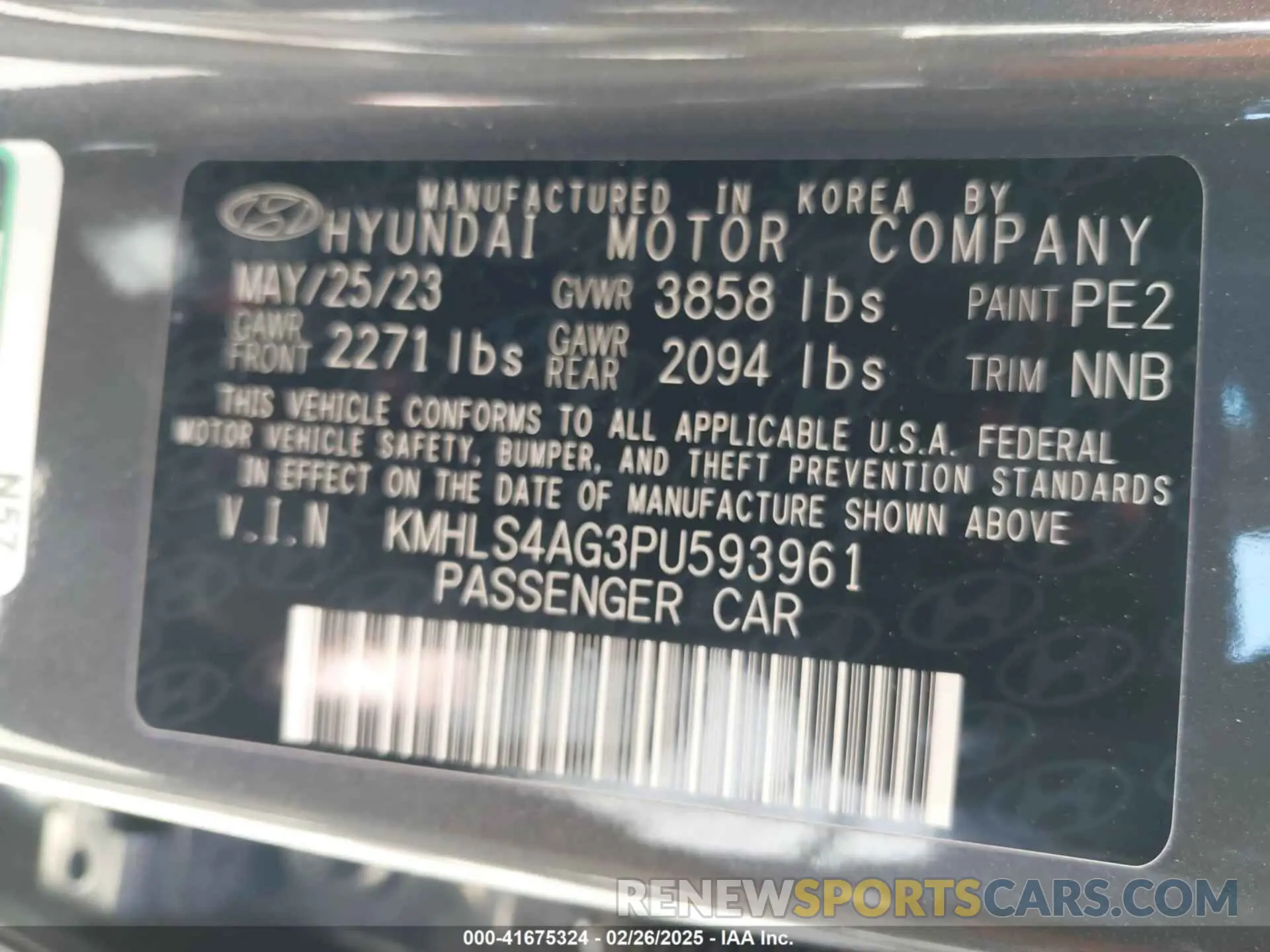 21 fotografías del automóvil dañado KMHLS4AG3PU593961 HYUNDAI ELANTRA 2023