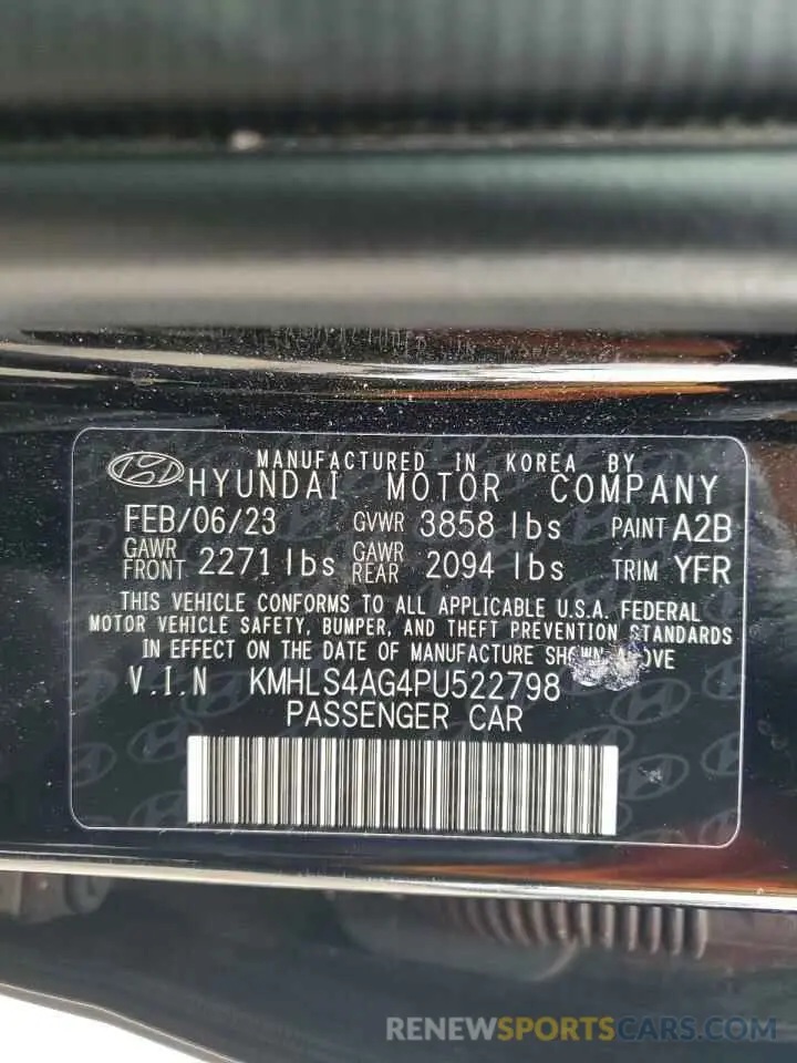 13 fotografías del automóvil dañado KMHLS4AG4PU522798 HYUNDAI ELANTRA 2023
