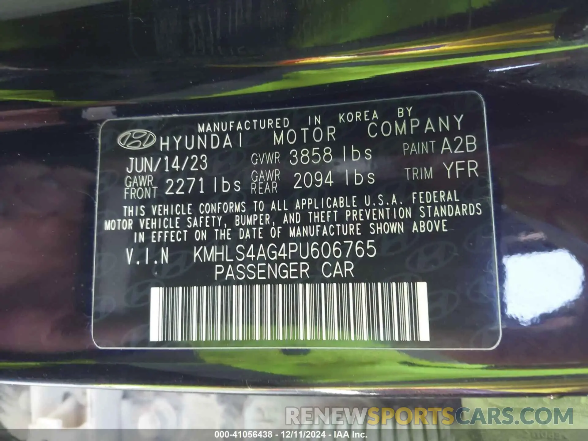 9 fotografías del automóvil dañado KMHLS4AG4PU606765 HYUNDAI ELANTRA 2023