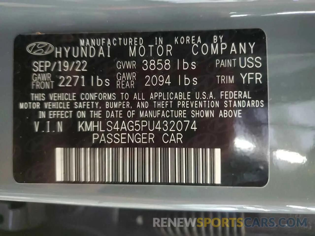 12 fotografías del automóvil dañado KMHLS4AG5PU432074 HYUNDAI ELANTRA 2023