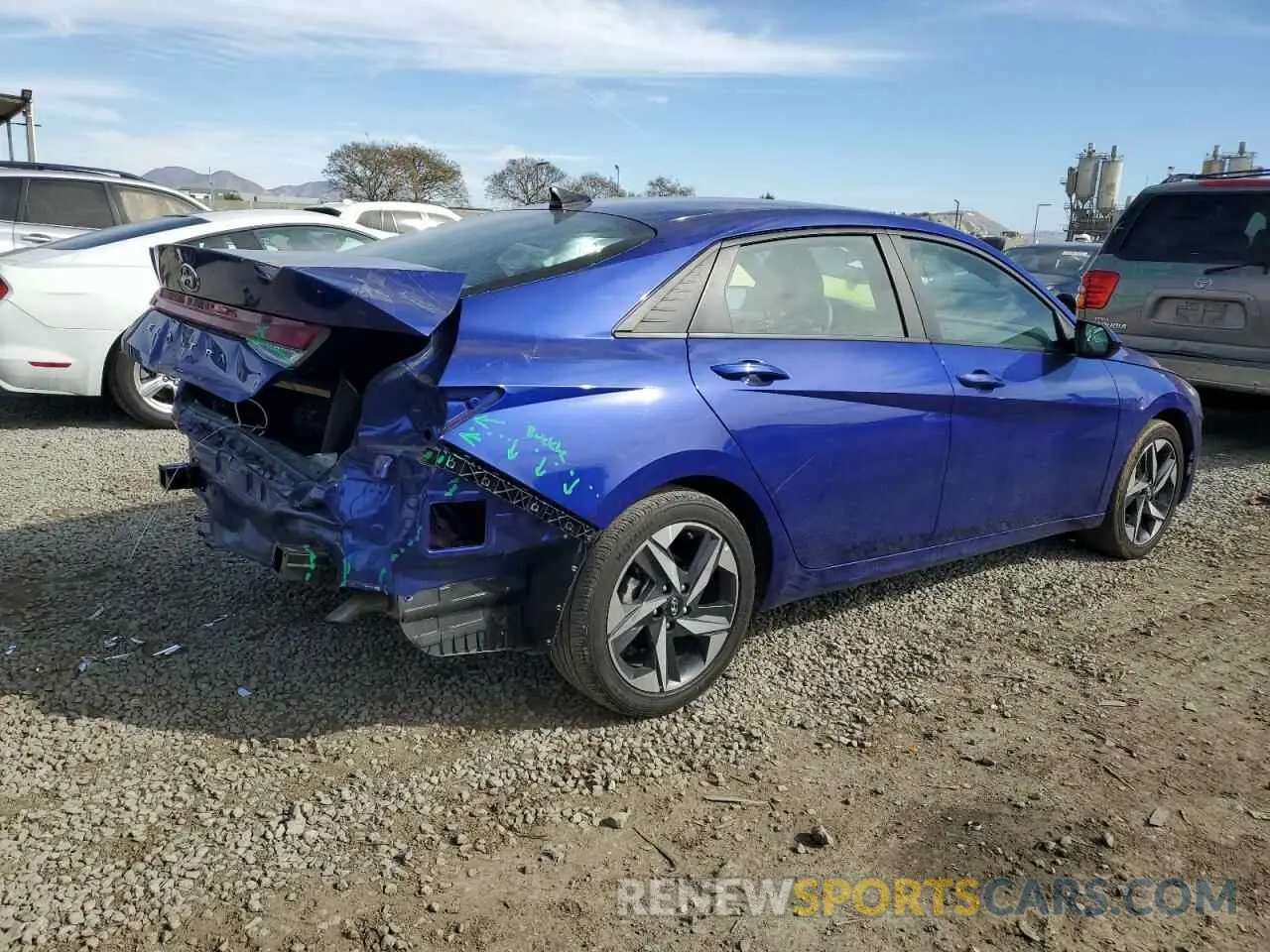 3 fotografías del automóvil dañado KMHLS4AG7PU521984 HYUNDAI ELANTRA 2023