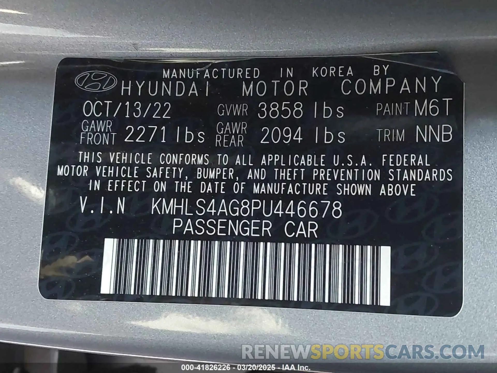 9 fotografías del automóvil dañado KMHLS4AG8PU446678 HYUNDAI ELANTRA 2023