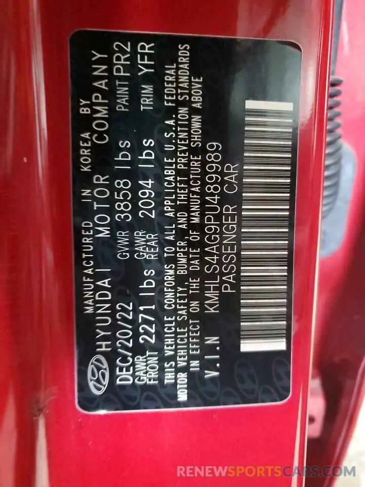 12 fotografías del automóvil dañado KMHLS4AG9PU489989 HYUNDAI ELANTRA 2023