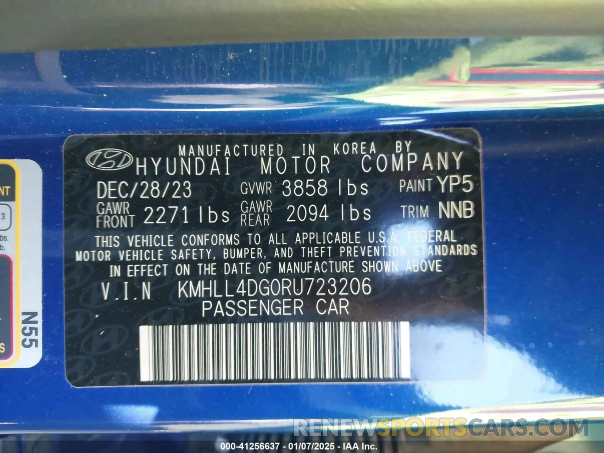9 fotografías del automóvil dañado KMHLL4DG0RU723206 HYUNDAI ELANTRA 2024