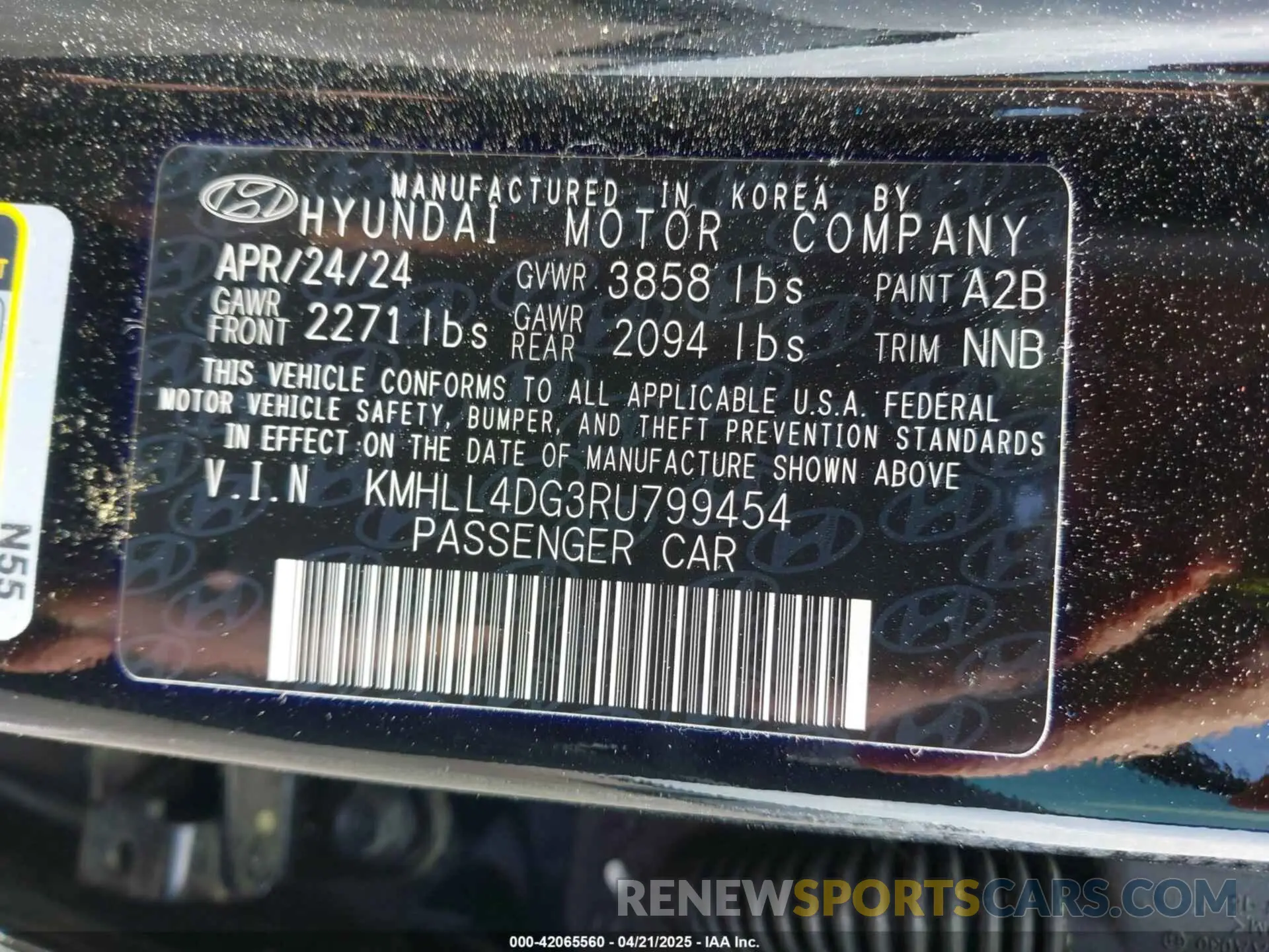 9 fotografías del automóvil dañado KMHLL4DG3RU799454 HYUNDAI ELANTRA 2024