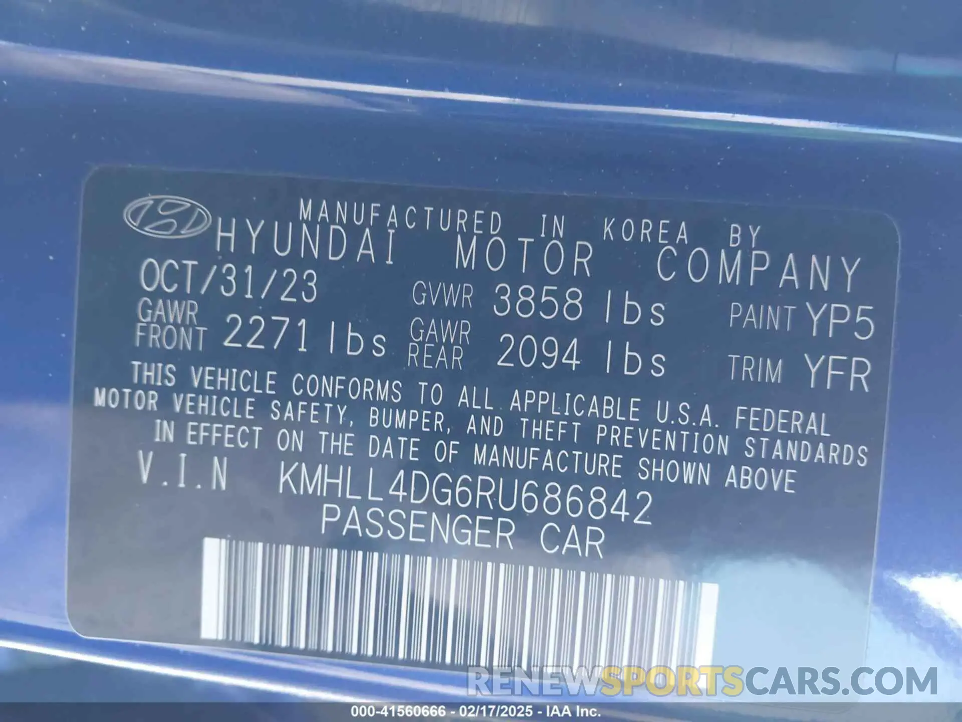 9 fotografías del automóvil dañado KMHLL4DG6RU686842 HYUNDAI ELANTRA 2024