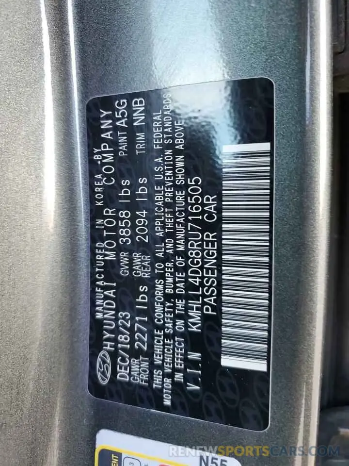 13 fotografías del automóvil dañado KMHLL4DG8RU716505 HYUNDAI ELANTRA 2024