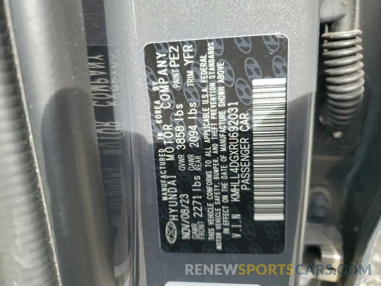 15 fotografías del automóvil dañado KMHLL4DGXRU692031 HYUNDAI ELANTRA 2024