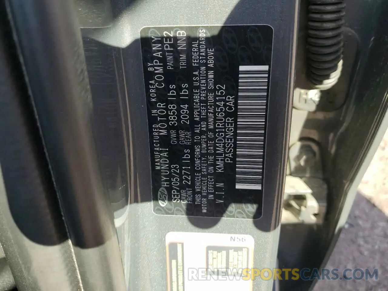 12 fotografías del automóvil dañado KMHLM4DG1RU654152 HYUNDAI ELANTRA 2024