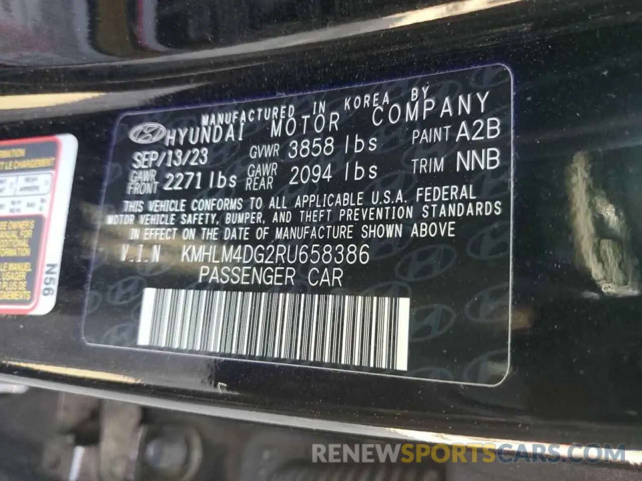 15 fotografías del automóvil dañado KMHLM4DG2RU658386 HYUNDAI ELANTRA 2024