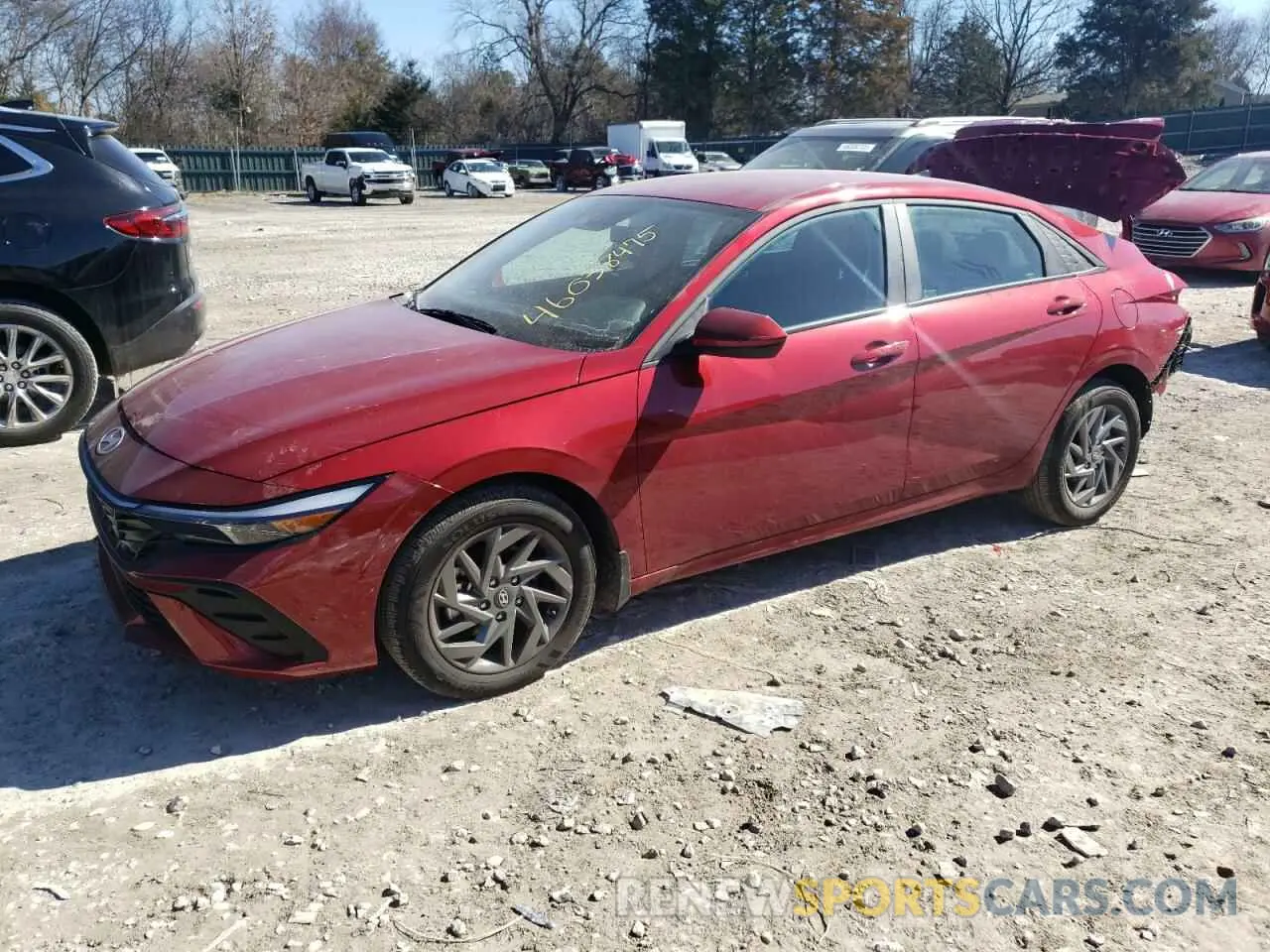 1 fotografías del automóvil dañado KMHLM4DG3RU830649 HYUNDAI ELANTRA 2024