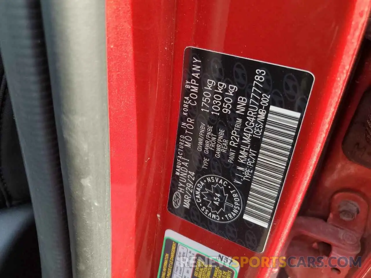 13 fotografías del automóvil dañado KMHLM4DG4RU777783 HYUNDAI ELANTRA 2024