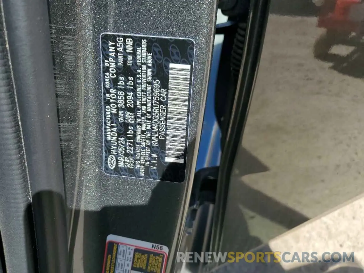 13 fotografías del automóvil dañado KMHLM4DG5RU759695 HYUNDAI ELANTRA 2024