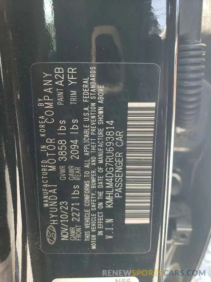 12 fotografías del automóvil dañado KMHLM4DG7RU693814 HYUNDAI ELANTRA 2024