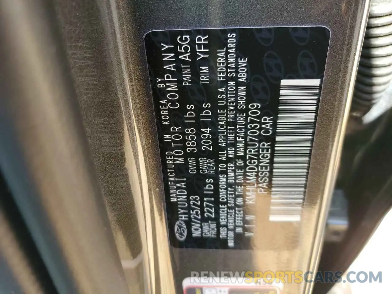14 fotografías del automóvil dañado KMHLM4DG7RU703709 HYUNDAI ELANTRA 2024