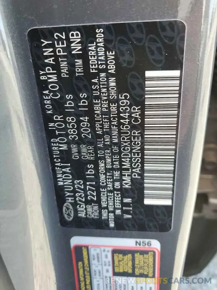 12 fotografías del automóvil dañado KMHLM4DGXRU644395 HYUNDAI ELANTRA 2024