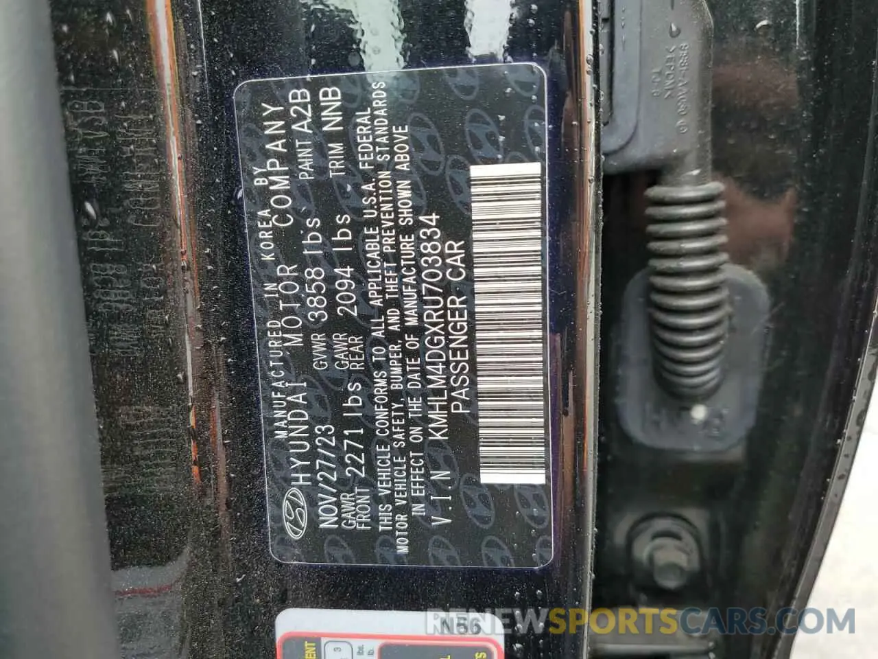 13 fotografías del automóvil dañado KMHLM4DGXRU703834 HYUNDAI ELANTRA 2024