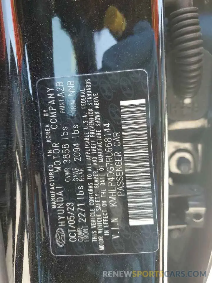 12 fotografías del automóvil dañado KMHLP4DG7RU668144 HYUNDAI ELANTRA 2024