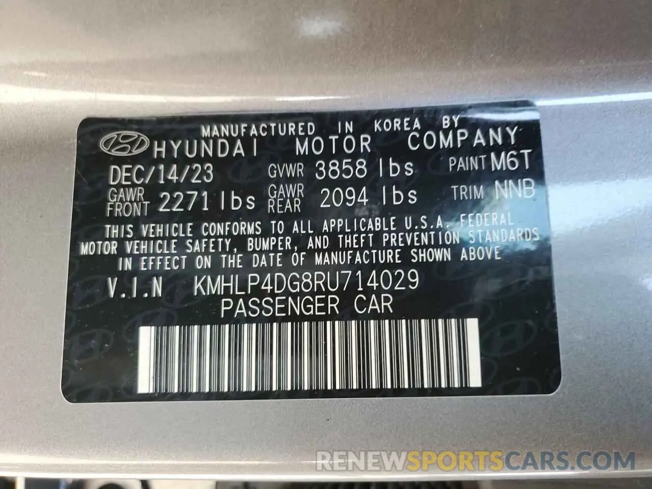 13 fotografías del automóvil dañado KMHLP4DG8RU714029 HYUNDAI ELANTRA 2024