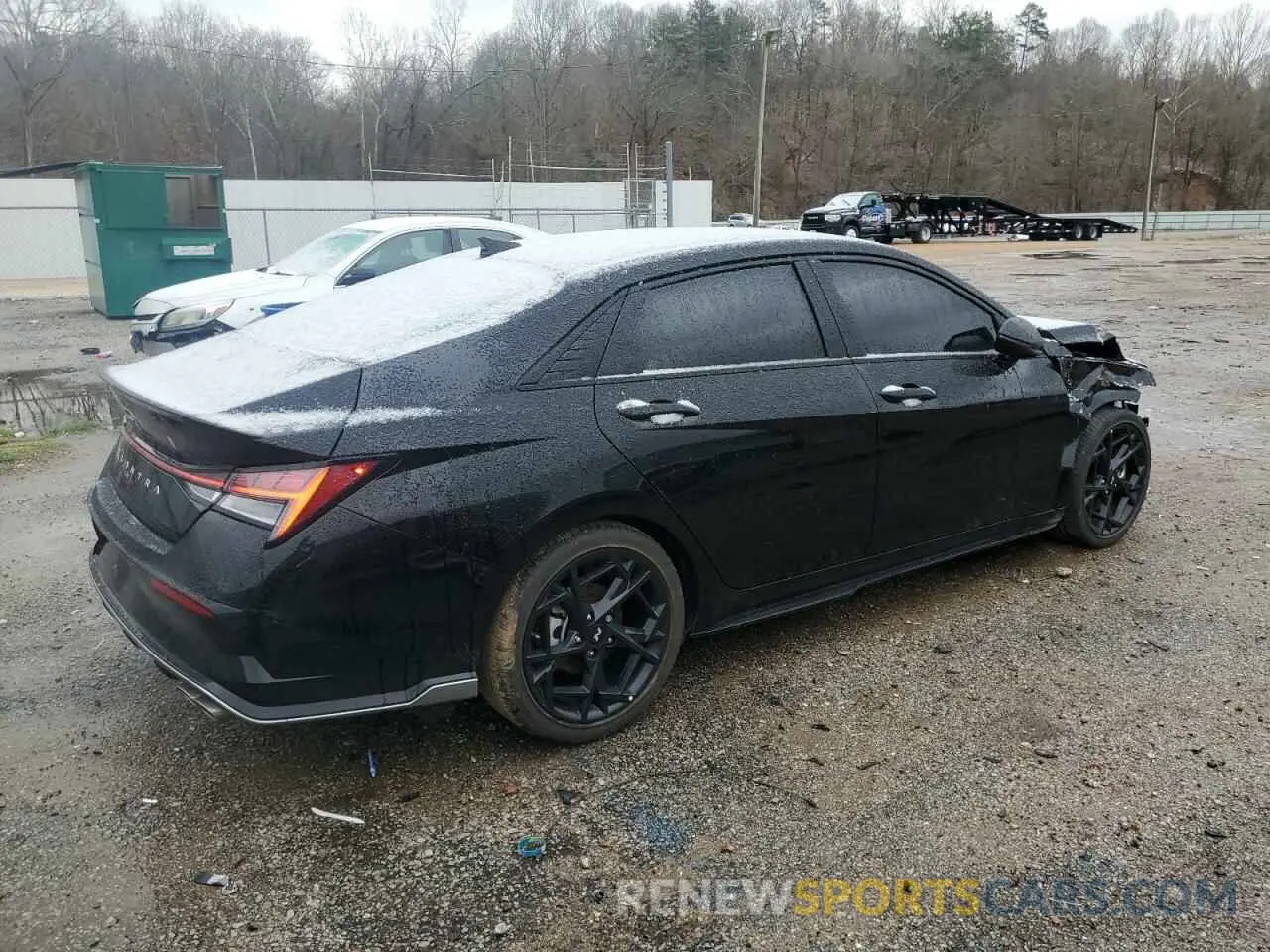 3 fotografías del automóvil dañado KMHLR4DFXRU810214 HYUNDAI ELANTRA 2024