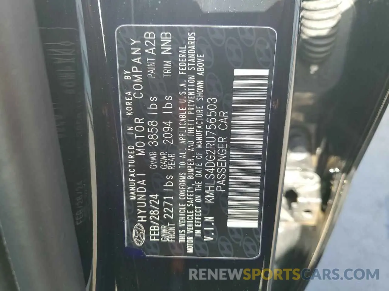 12 fotografías del automóvil dañado KMHLS4DG2RU756503 HYUNDAI ELANTRA 2024