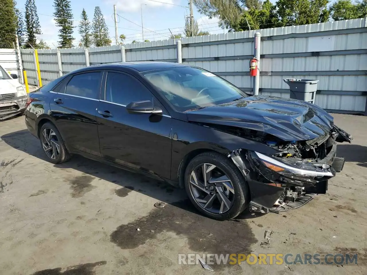 4 fotografías del automóvil dañado KMHLS4DG2RU756503 HYUNDAI ELANTRA 2024