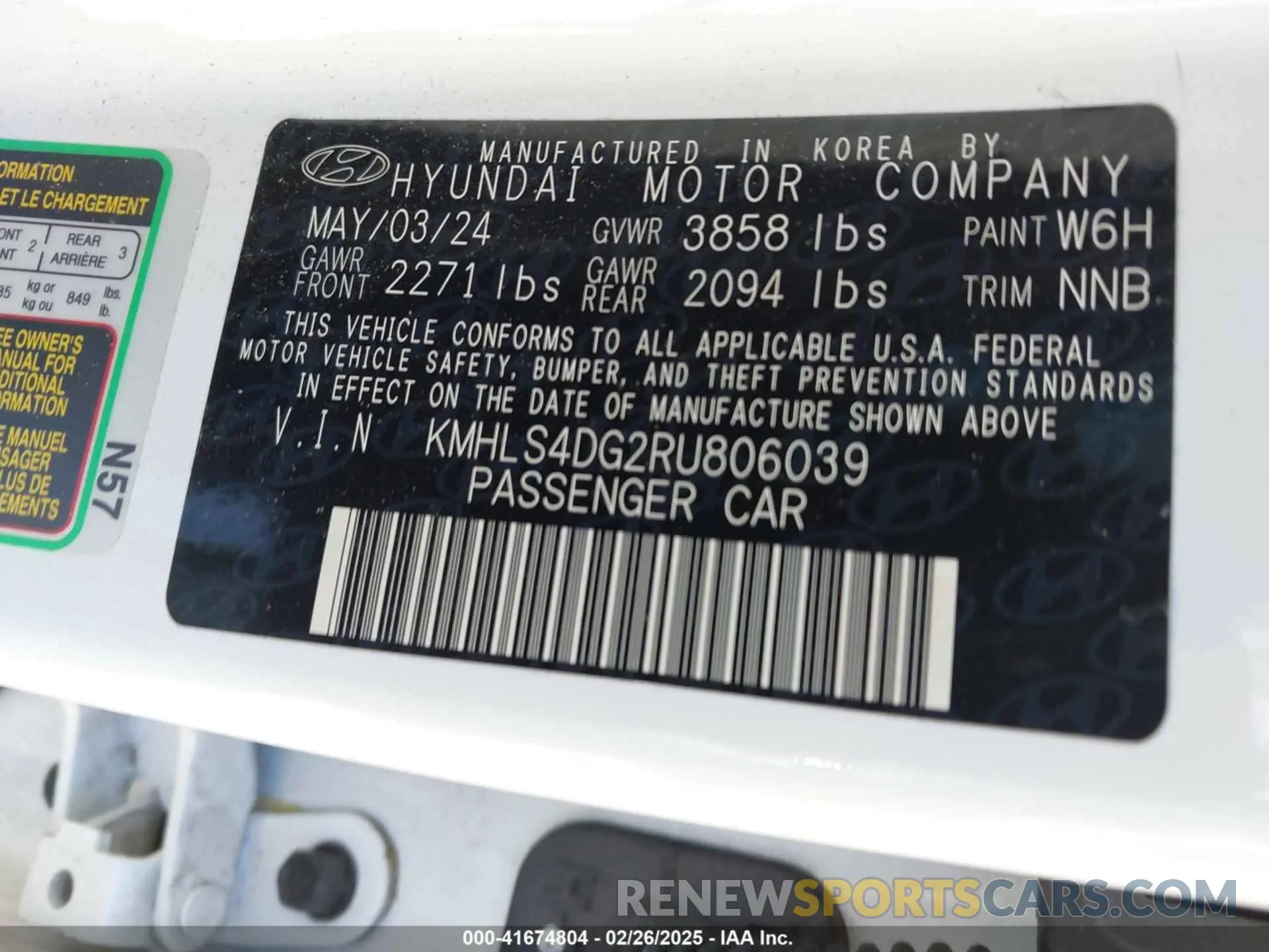 9 fotografías del automóvil dañado KMHLS4DG2RU806039 HYUNDAI ELANTRA 2024