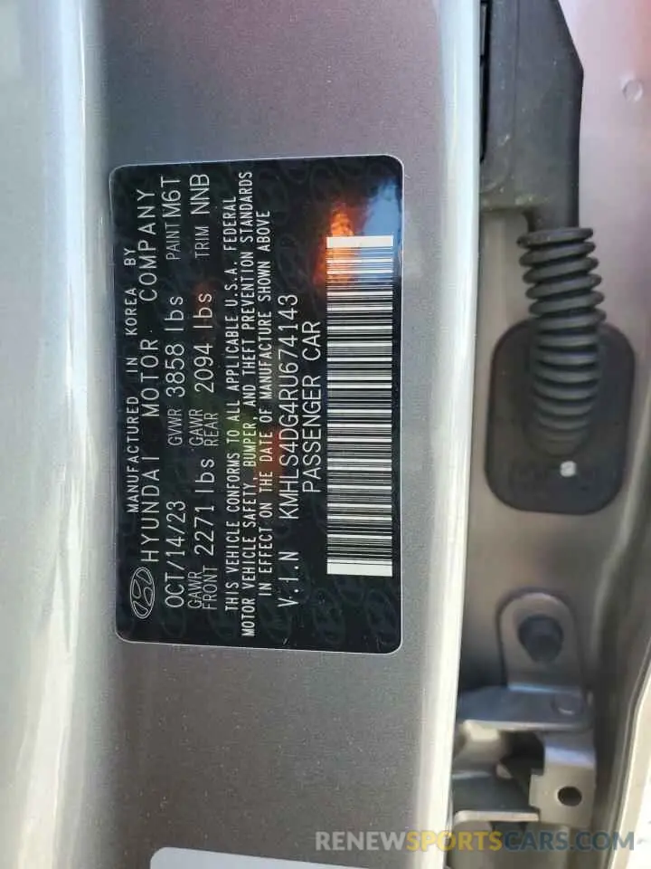 12 fotografías del automóvil dañado KMHLS4DG4RU674143 HYUNDAI ELANTRA 2024