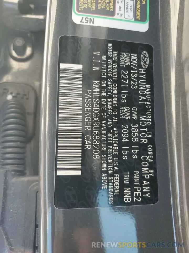 12 fotografías del automóvil dañado KMHLS4DGXRU688208 HYUNDAI ELANTRA 2024