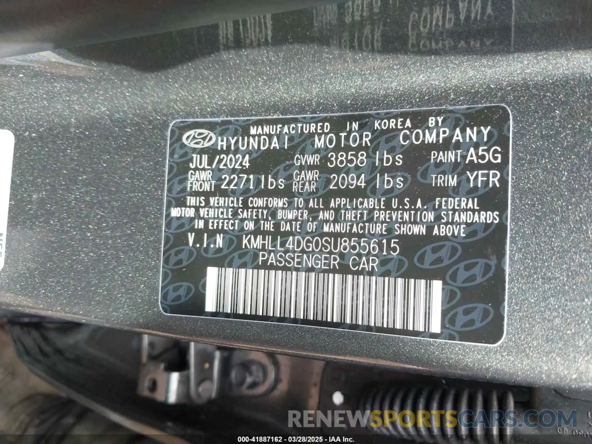 9 fotografías del automóvil dañado KMHLL4DG0SU855615 HYUNDAI ELANTRA 2025
