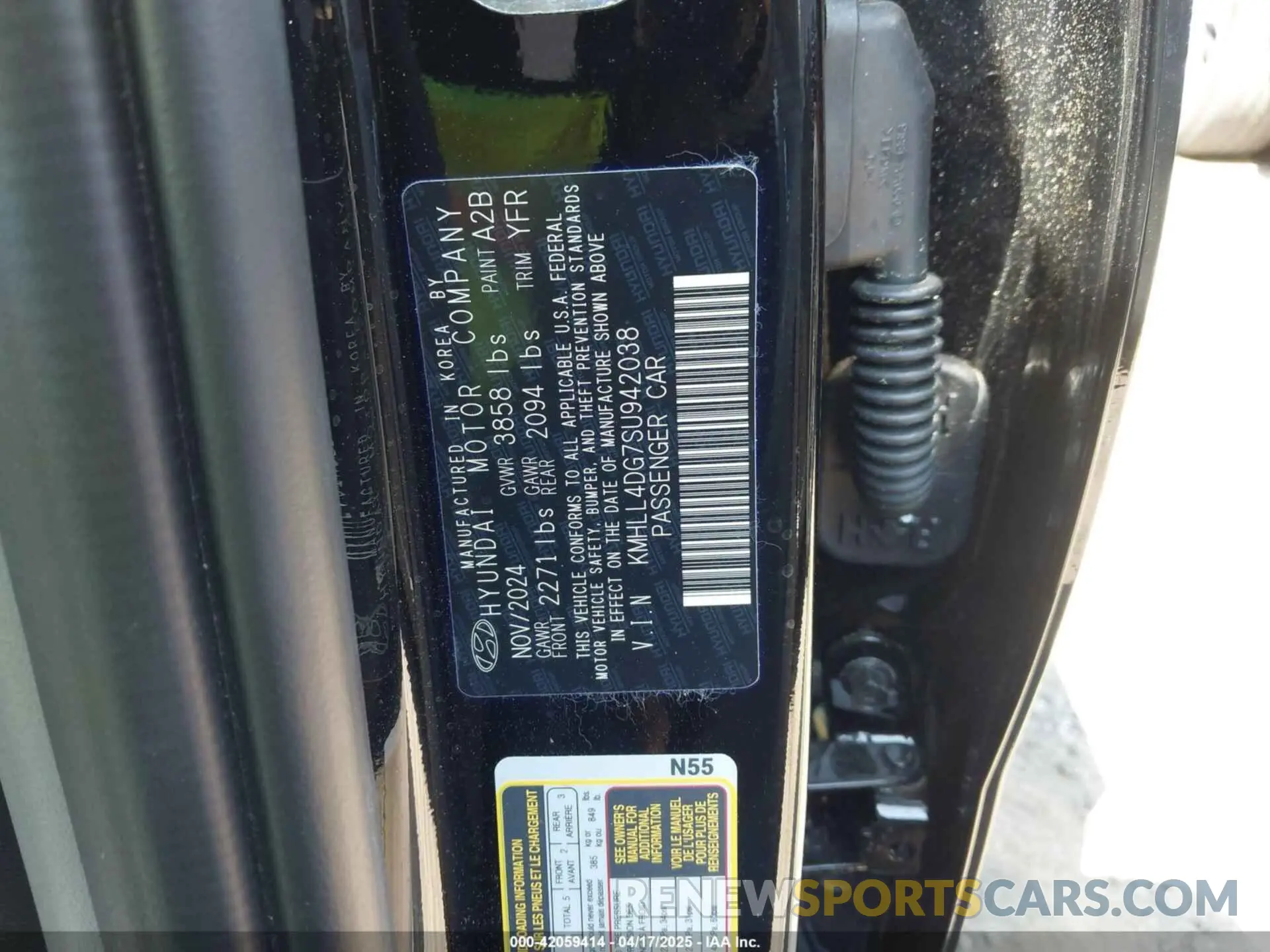 9 fotografías del automóvil dañado KMHLL4DG7SU942038 HYUNDAI ELANTRA 2025