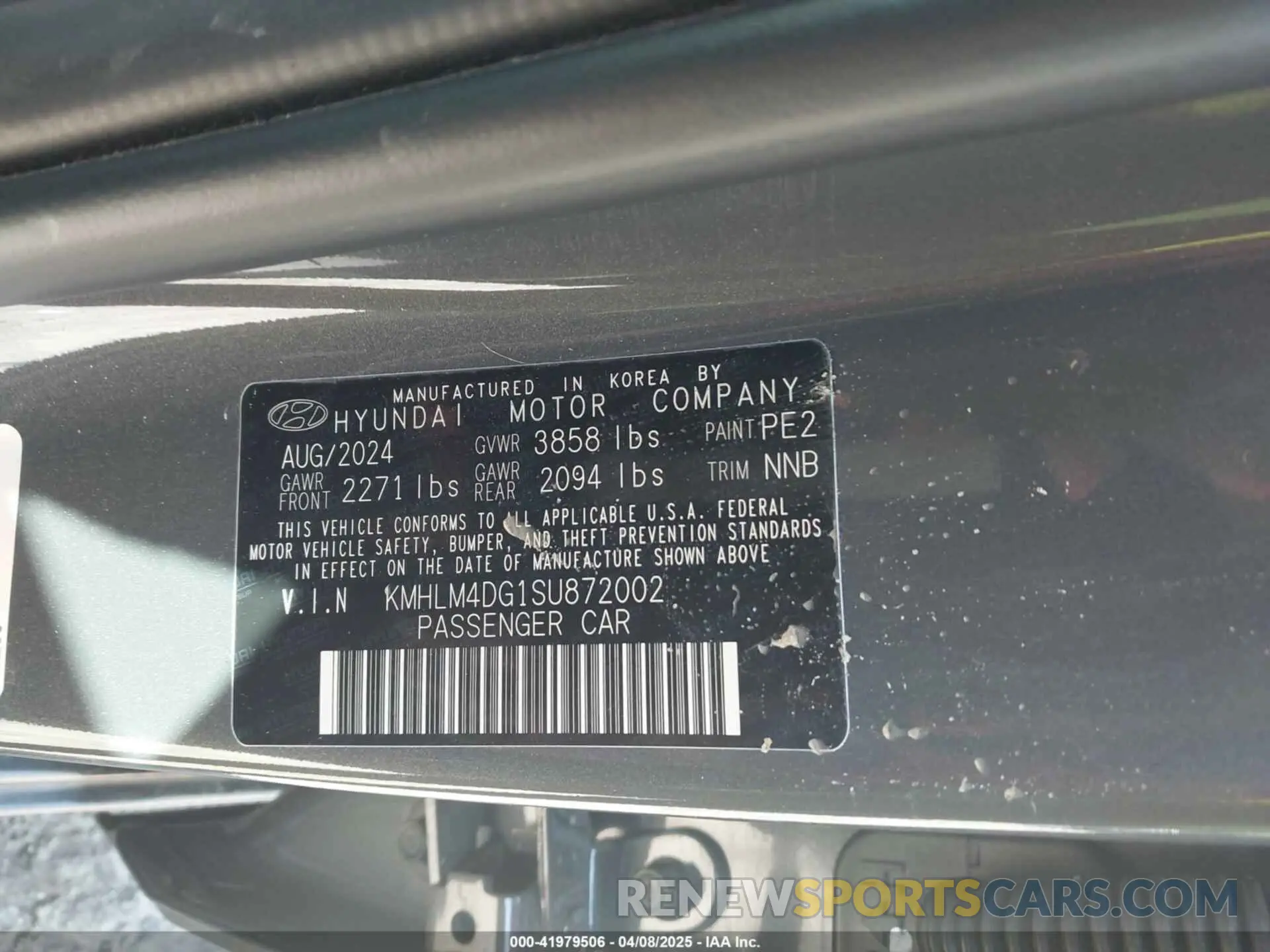 9 fotografías del automóvil dañado KMHLM4DG1SU872002 HYUNDAI ELANTRA 2025