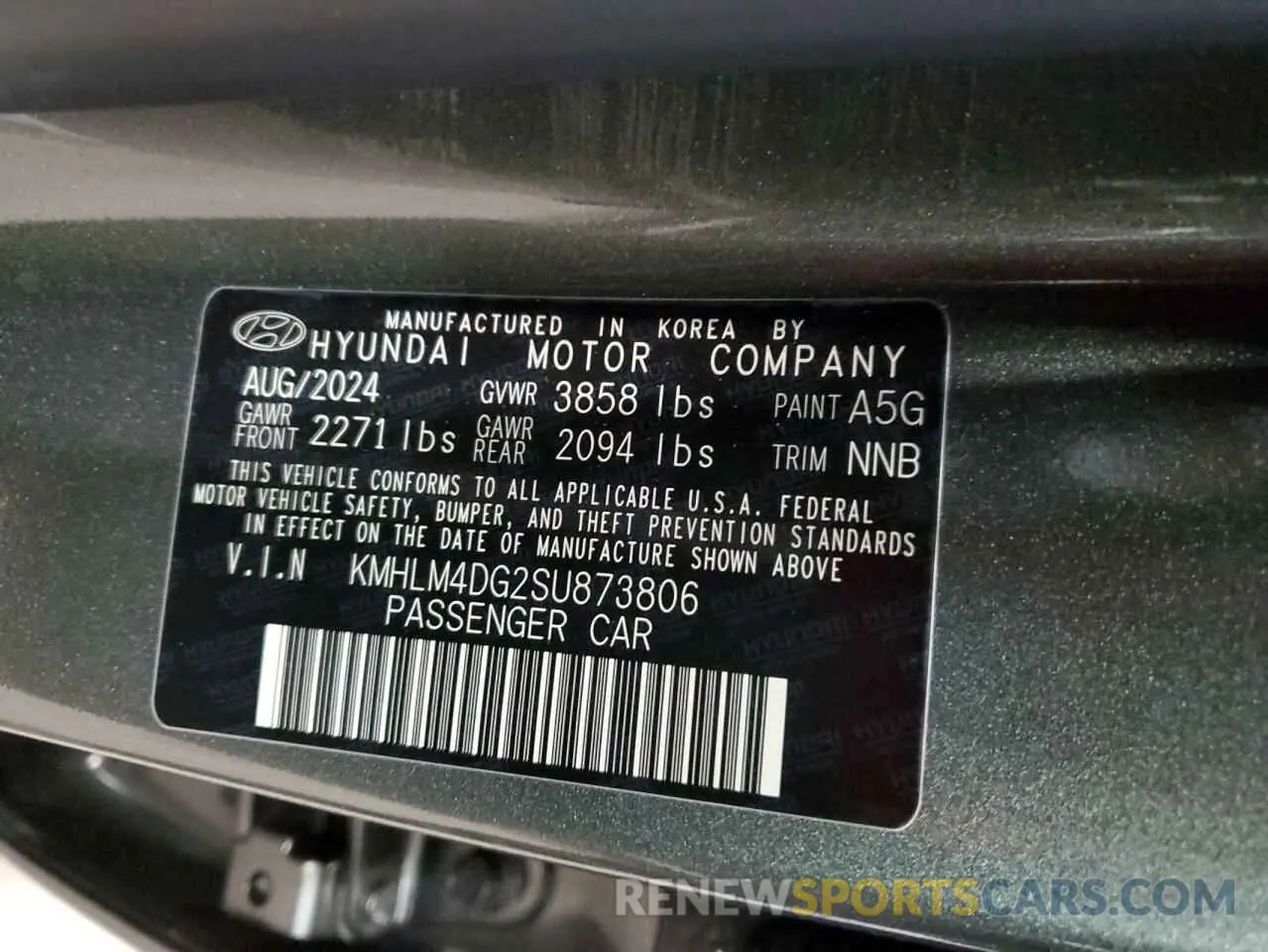 13 fotografías del automóvil dañado KMHLM4DG2SU873806 HYUNDAI ELANTRA 2025