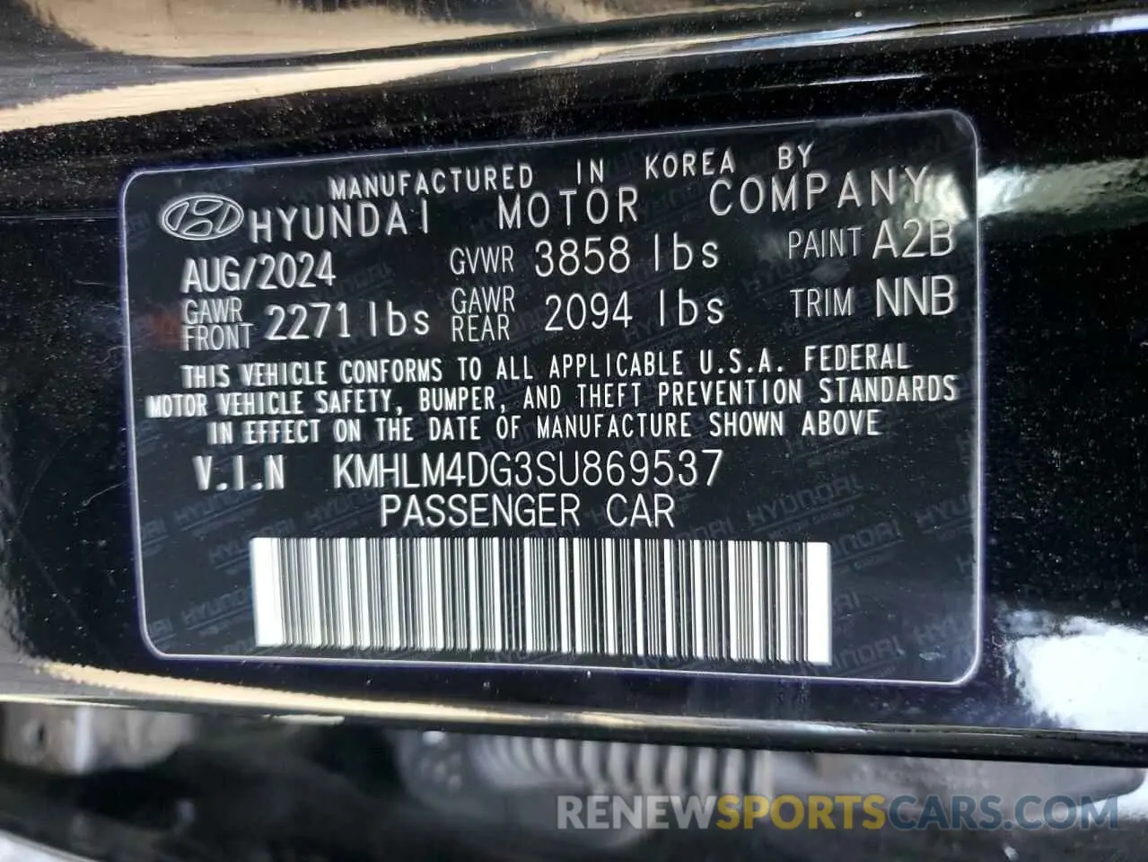 12 fotografías del automóvil dañado KMHLM4DG3SU869537 HYUNDAI ELANTRA 2025