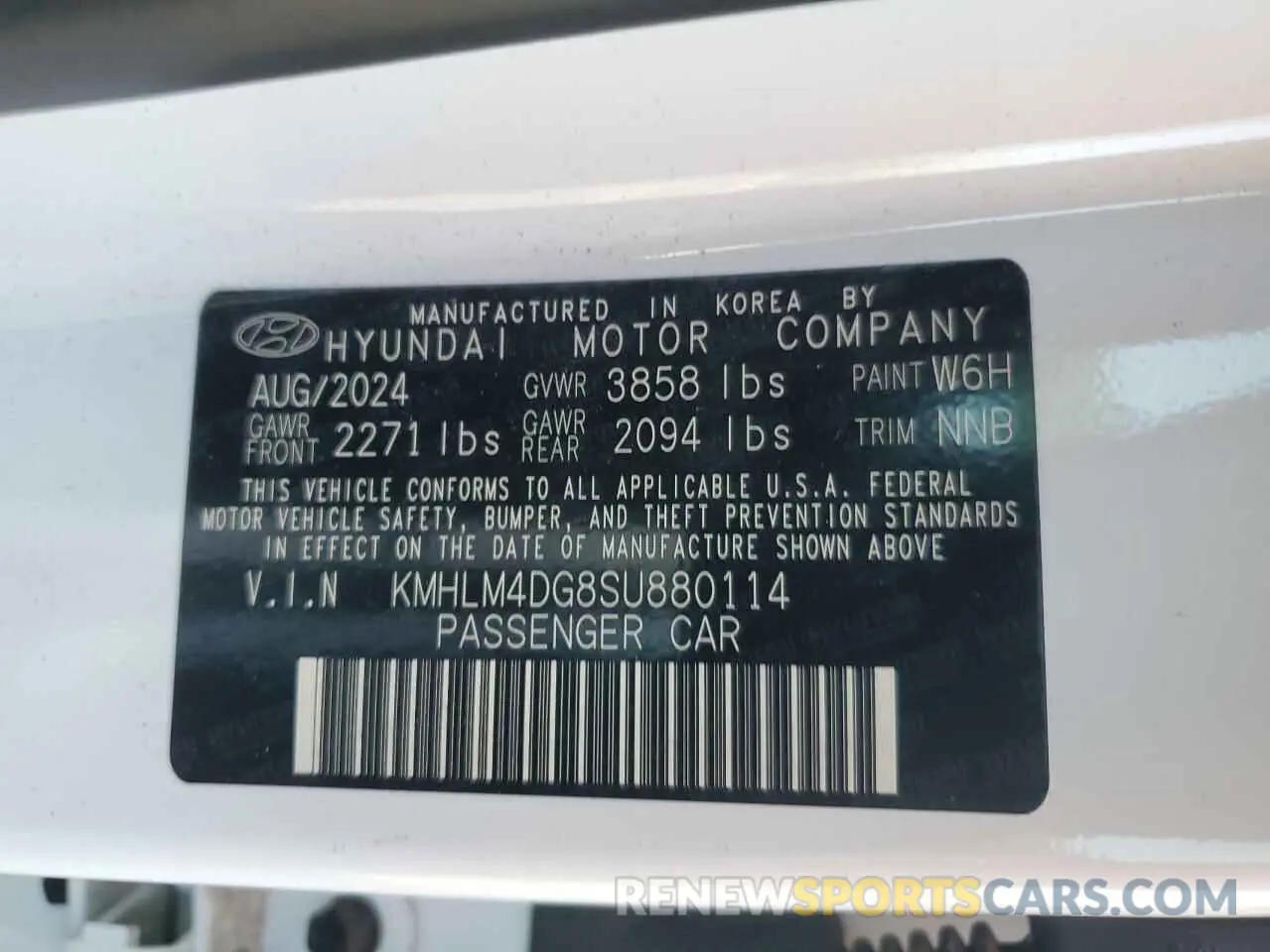 12 fotografías del automóvil dañado KMHLM4DG8SU880114 HYUNDAI ELANTRA 2025
