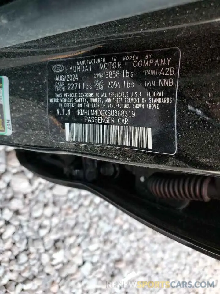 13 fotografías del automóvil dañado KMHLM4DGXSU868319 HYUNDAI ELANTRA 2025