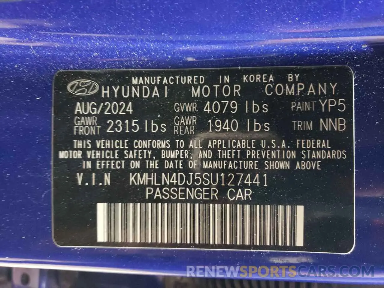 13 fotografías del automóvil dañado KMHLN4DJ5SU127441 HYUNDAI ELANTRA 2025