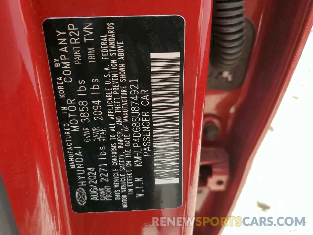 12 fotografías del automóvil dañado KMHLP4DG8SU874921 HYUNDAI ELANTRA 2025