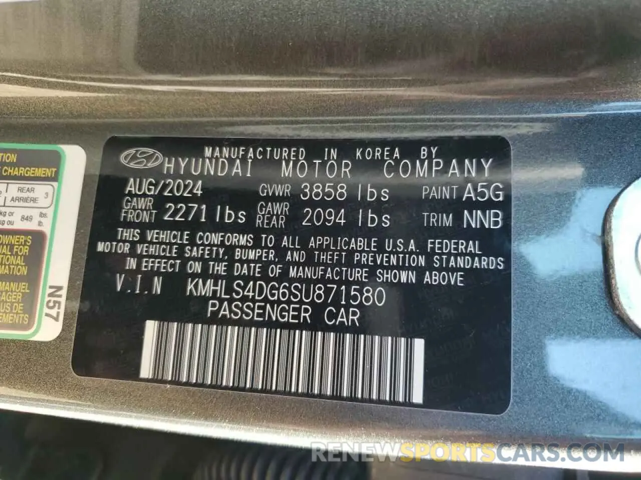 12 fotografías del automóvil dañado KMHLS4DG6SU871580 HYUNDAI ELANTRA 2025