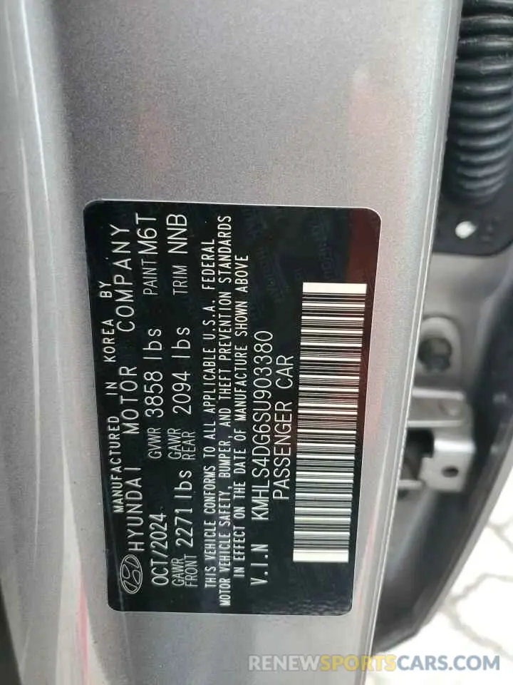 12 fotografías del automóvil dañado KMHLS4DG6SU903380 HYUNDAI ELANTRA 2025