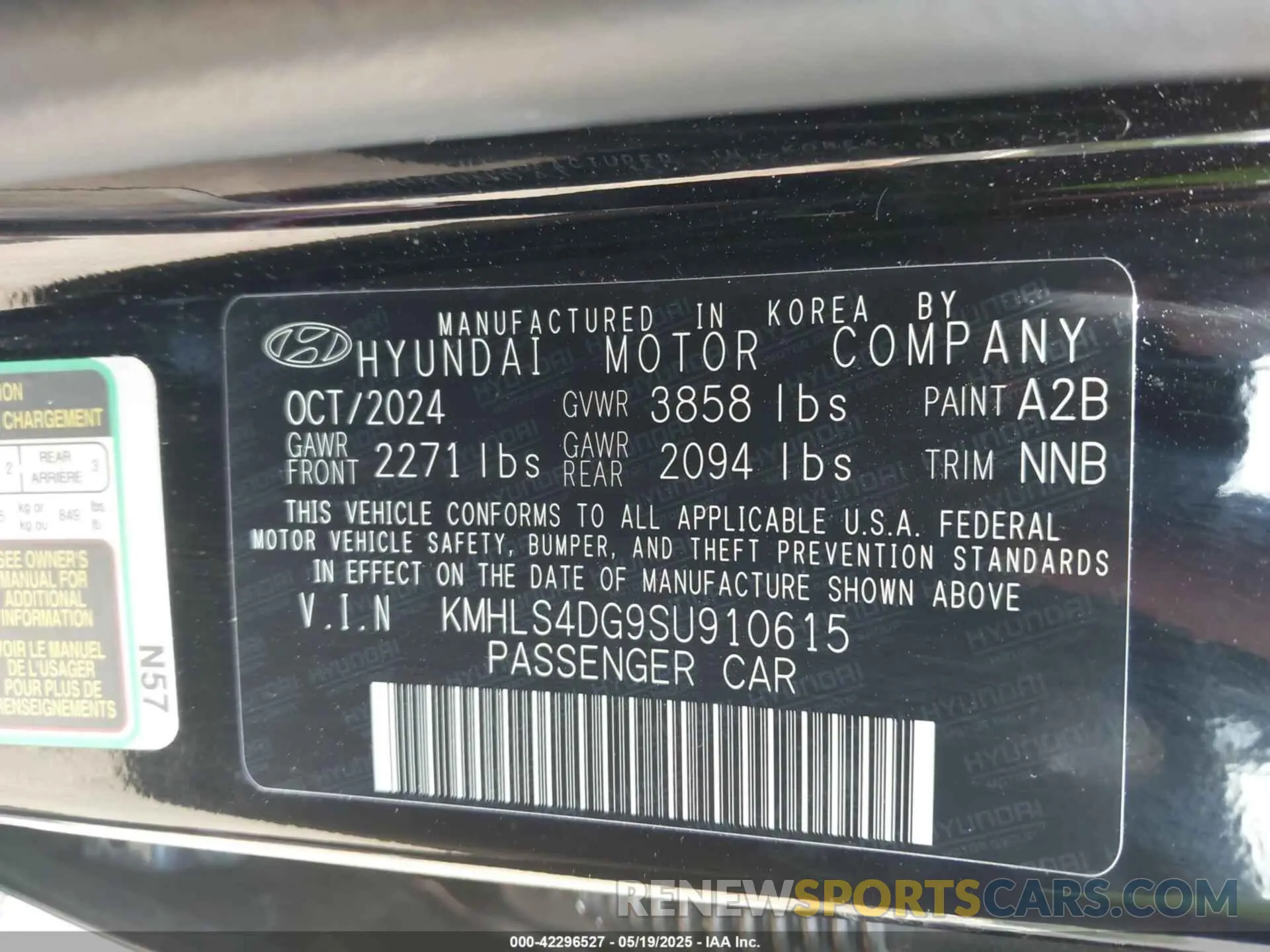 9 fotografías del automóvil dañado KMHLS4DG9SU910615 HYUNDAI ELANTRA 2025
