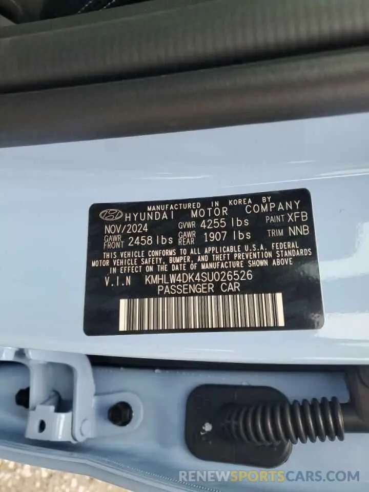 14 fotografías del automóvil dañado KMHLW4DK4SU026526 HYUNDAI ELANTRA 2025