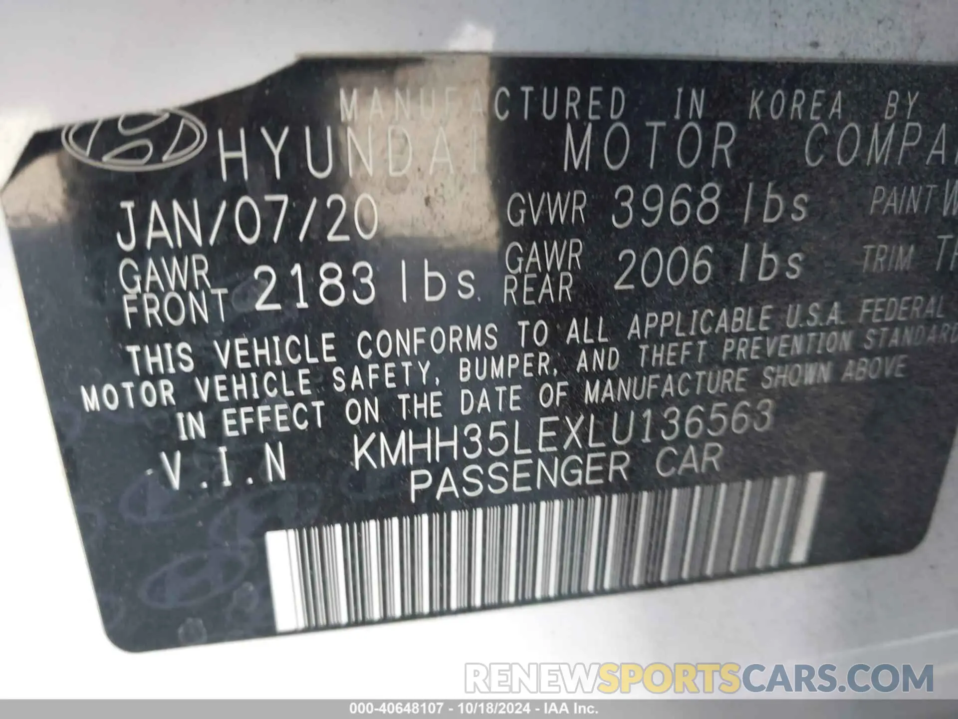 9 fotografías del automóvil dañado KMHH35LEXLU136563 HYUNDAI ELANTRA GT 2020