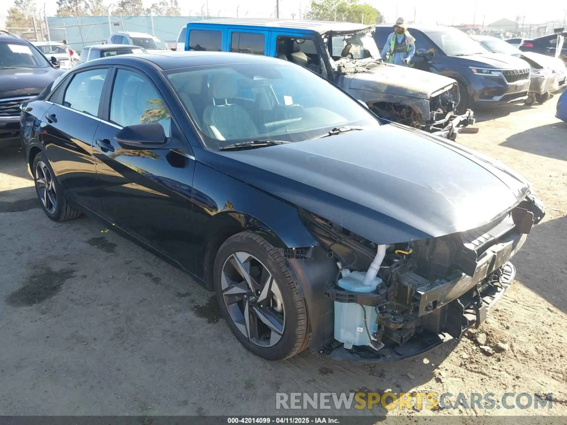 1 fotografías del automóvil dañado KMHLN4AJ4MU005340 HYUNDAI ELANTRA HYBRID 2021