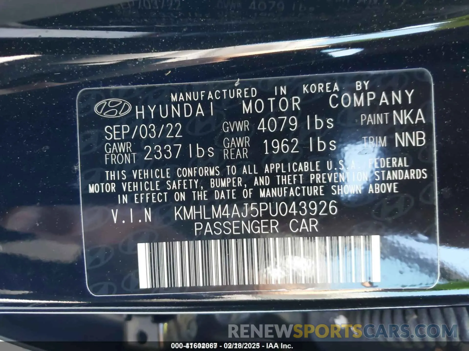 9 fotografías del automóvil dañado KMHLM4AJ5PU043926 HYUNDAI ELANTRA HYBRID 2023