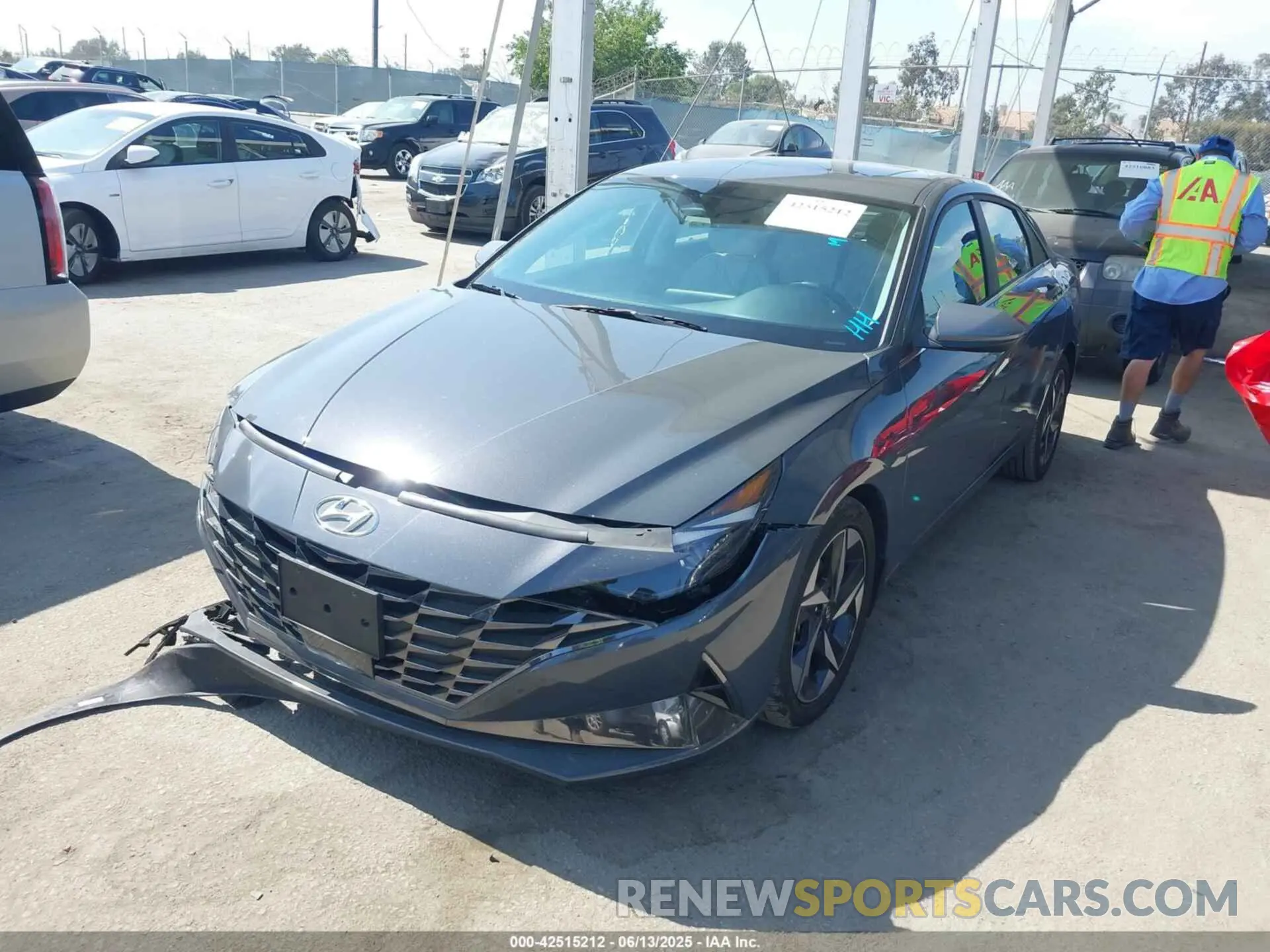 2 fotografías del automóvil dañado KMHLN4AJ8PU074892 HYUNDAI ELANTRA HYBRID 2023