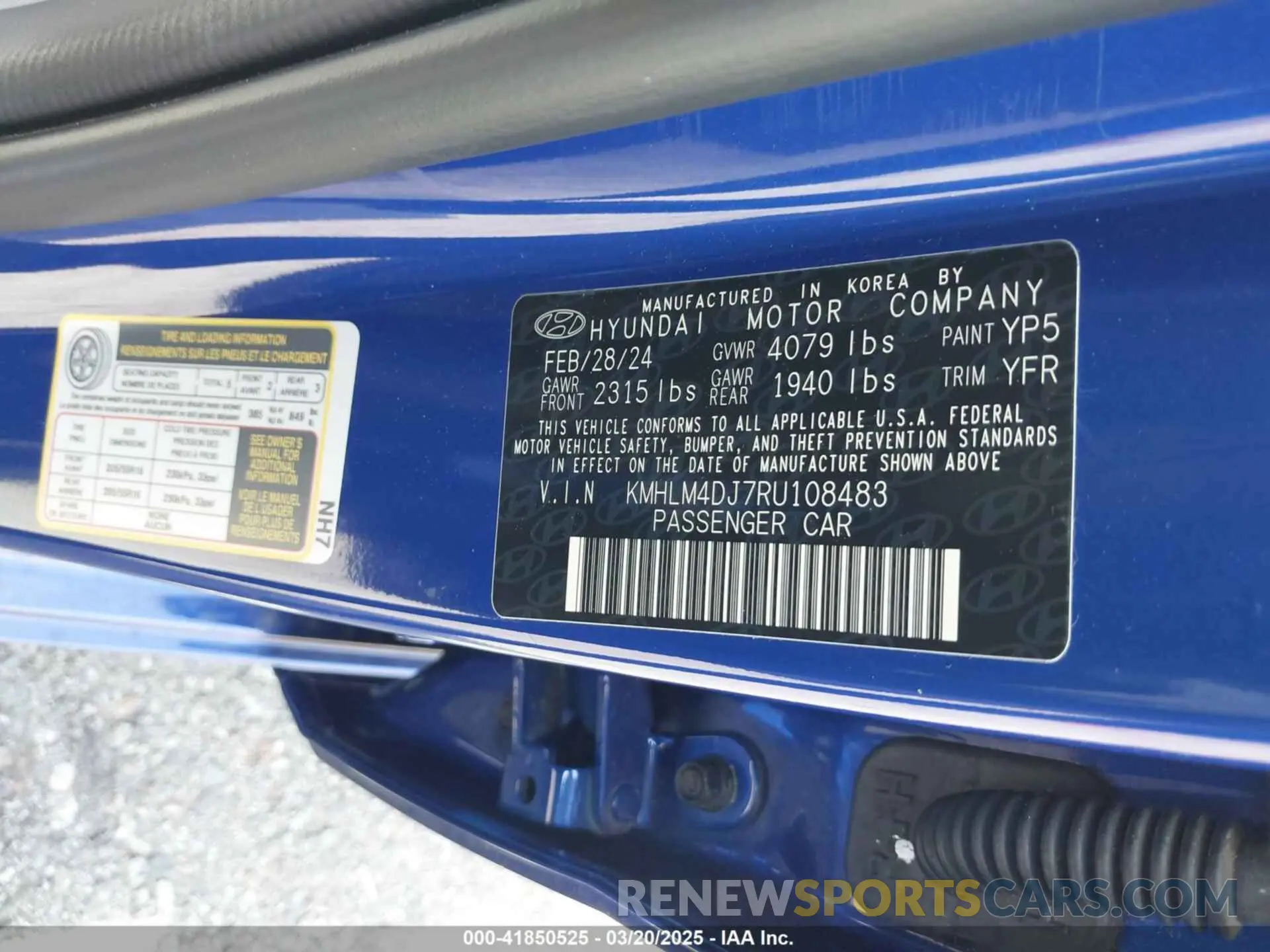 9 fotografías del automóvil dañado KMHLM4DJ7RU108483 HYUNDAI ELANTRA HYBRID 2024