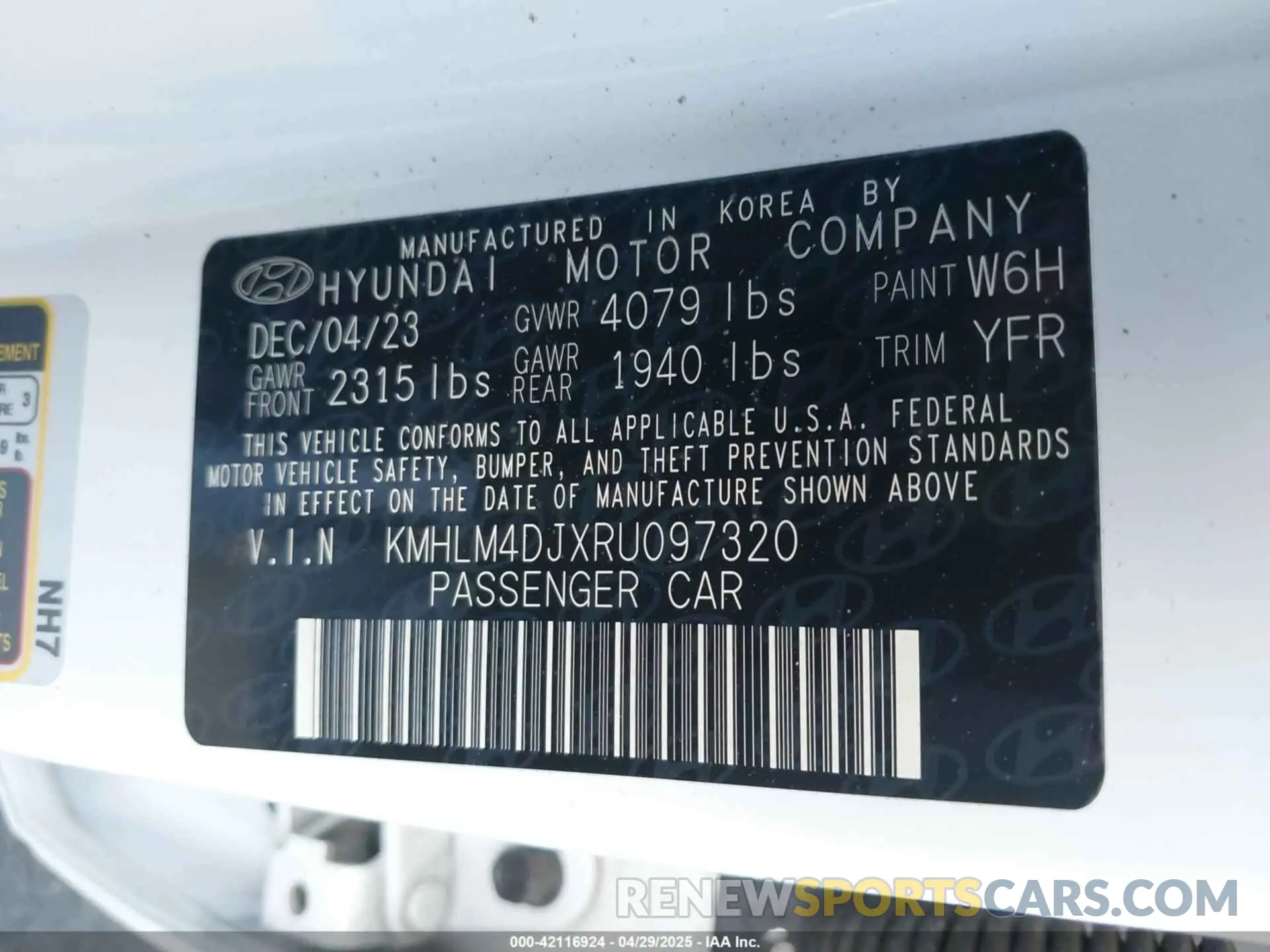 9 fotografías del automóvil dañado KMHLM4DJXRU097320 HYUNDAI ELANTRA HYBRID 2024