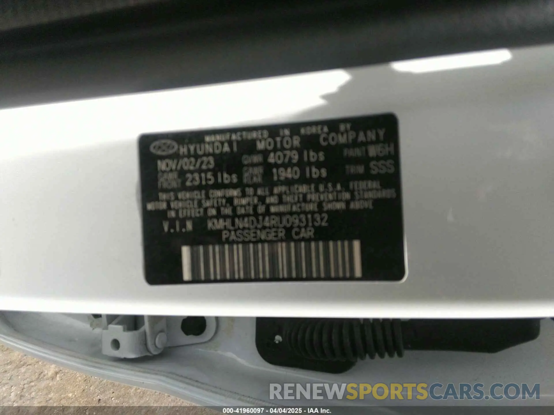 9 fotografías del automóvil dañado KMHLN4DJ4RU093132 HYUNDAI ELANTRA HYBRID 2024