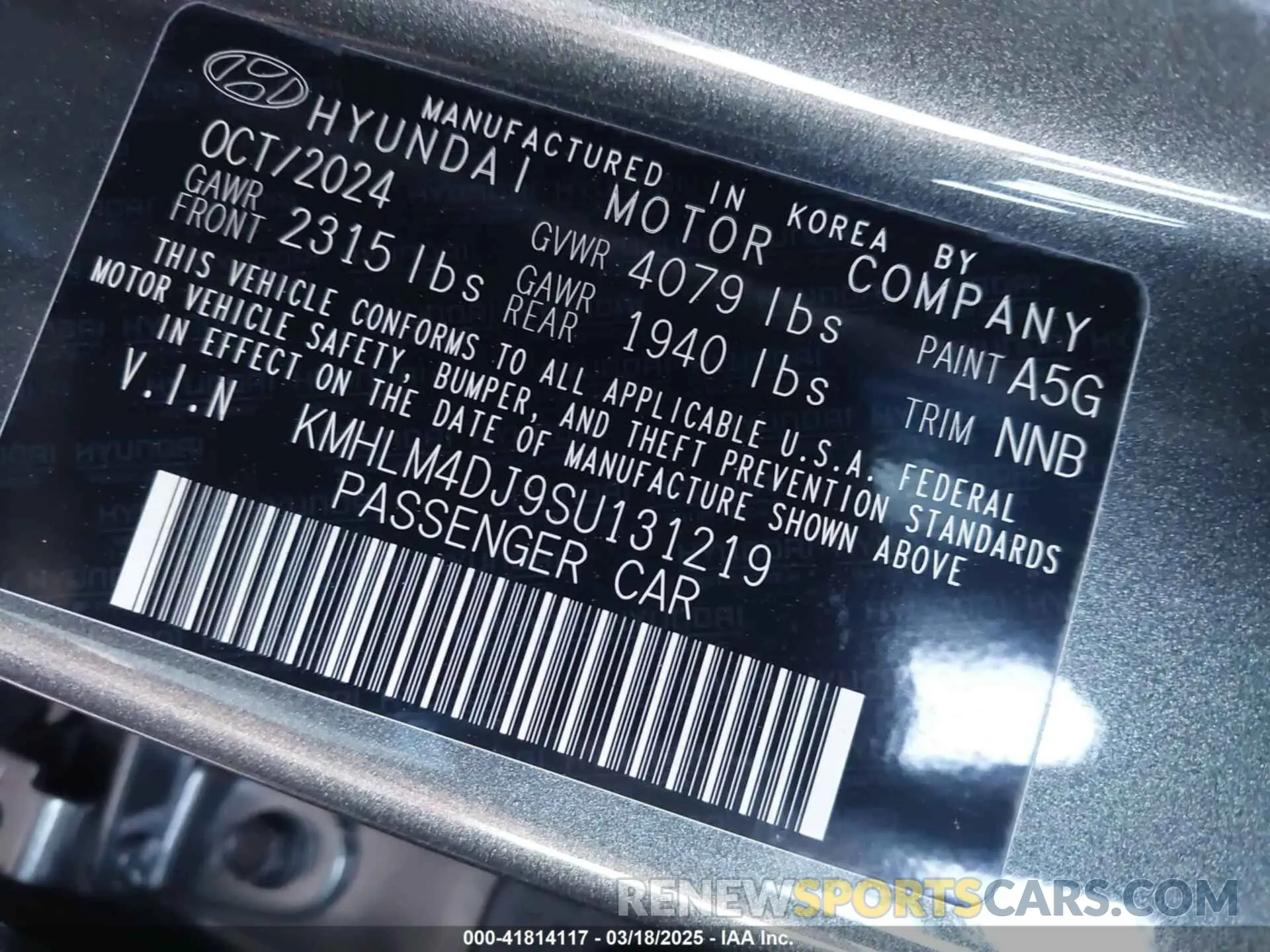 9 fotografías del automóvil dañado KMHLM4DJ9SU131219 HYUNDAI ELANTRA HYBRID 2025